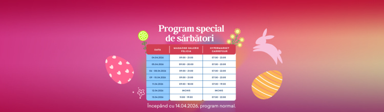 Program special de sărbători – Paște 2026