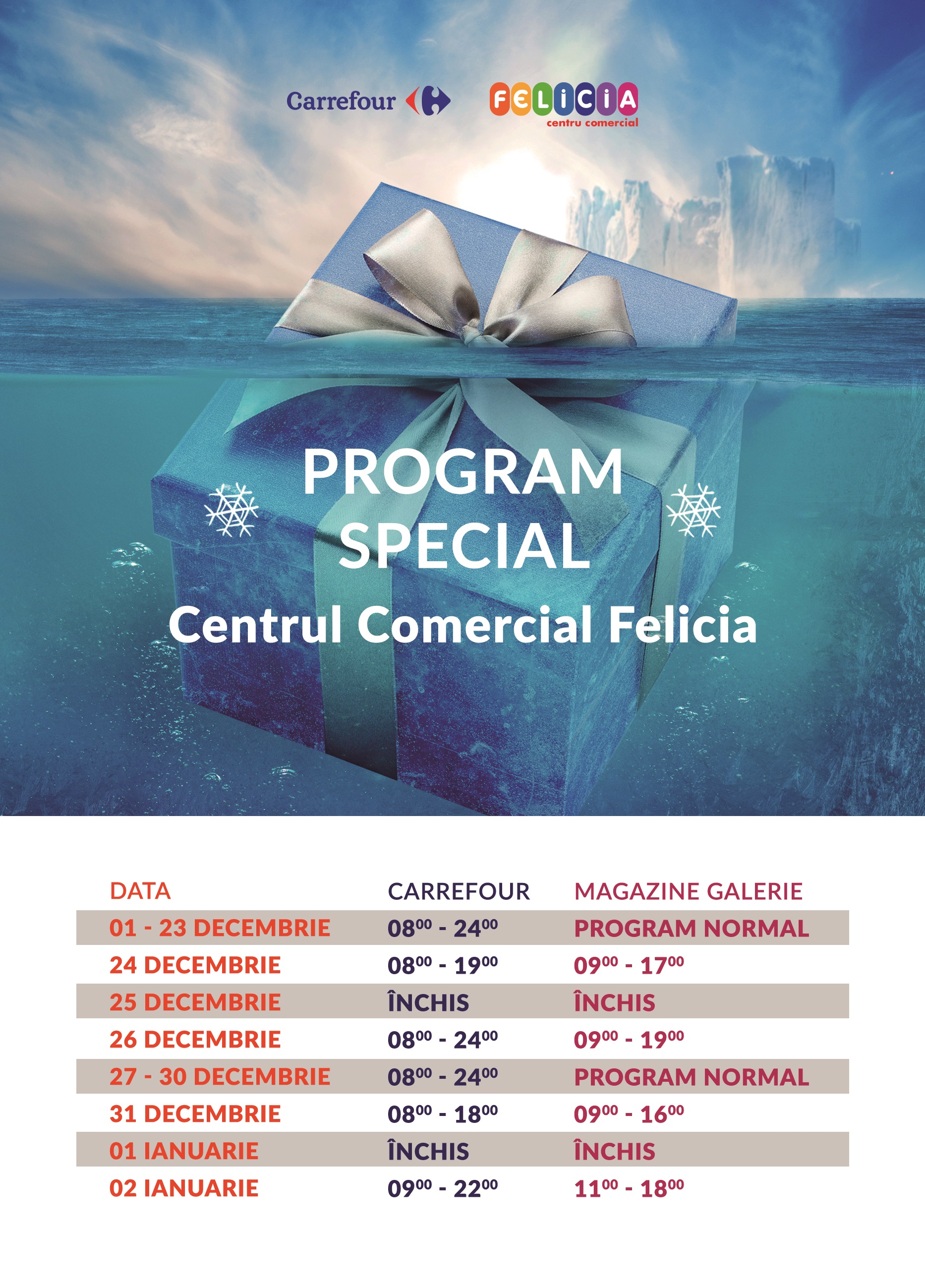 Program Special de Sărbători Centrul Comercial Felicia